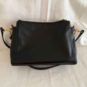 Quince Black Italian Leather Crossbody Bag